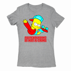 Remera Mujer Manga Corta SIMPSONS BART SKATEBOARDING 01