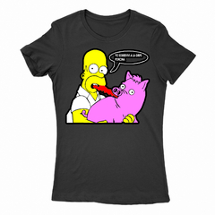 Remera Mujer Manga Corta SIMPSONS PUERCO ARAÑA 01