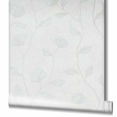 Imagem do Papel de parede estampa floral metalizado