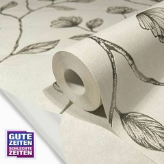 Papel de parede estampa floral metalizado - comprar online