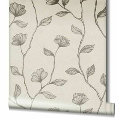 Papel de parede estampa floral metalizado - Sr. Celulose Papéis de Parede