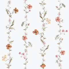 Papel de parede estampa floral em listras - comprar online