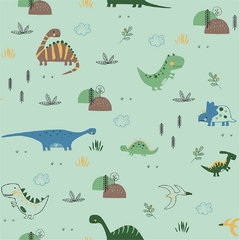 Papel de parede infantil estampa dinossauros