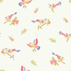 Papel de parede estampa floral com pássaros na internet