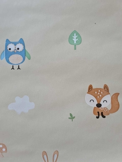 Papel de parede com diversos animais com fundo bege na internet