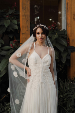 Tailored Veil with Silk Flowers - buy online