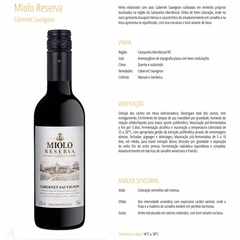Vinho Miolo Reserva Tinto Cabernet Sauvignon Garrafa 375ml - comprar online