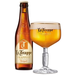 Kit Cerveja La Trappe Importada Holanda Garrafa 330ml e Taça - loja online