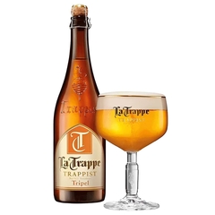 Kit Cerveja La Trappe Importada Holanda Garrafa 750ml e Taça