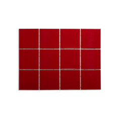 Revestimiento Strufaldi Rojo Brillante 10x10 cm Malla 30x40 cm - comprar online