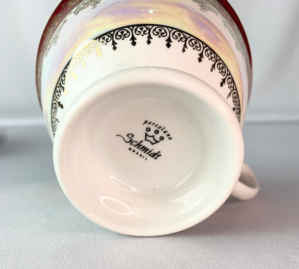 Jogo De Xicara De Chá Da Porcelana Schmidt Antiga