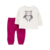 Conjunto Carters Suéter de Lã e Calça de Veludo Cotelê Fucsia Menina