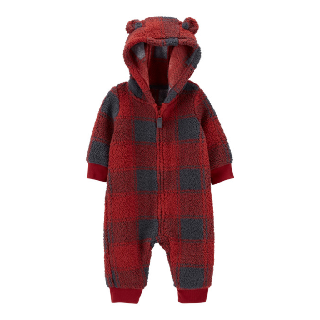 Macacão Baby Carter OshKosh flanelado rosa menina