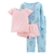 Kit 4 peças Pijamas Rosa com Bolinhas e Azul com Fadas Baby Carter Menina