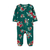 Macacão fleece verde floral com pezinho Baby Carter Menina