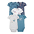 Kit 5 body Borboletas tons de azuis Baby Carter Menina