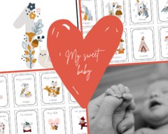 En la panza de mi mama - Baby Milestone Cards