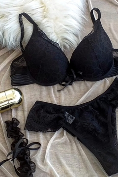 Conjunto Carolina - Vermelho & Preto - Maria Requinte Lingerie