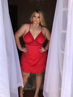 Camisola Curta Sem Bojo Com Decote - Plus Size E Babado