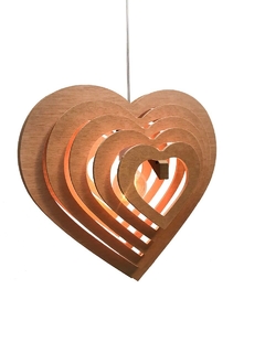 Colgante Corazón Enchapado cedro 5,5mm 1 luz - comprar online
