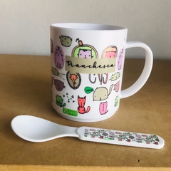 SET BOTELLA + TAZA Y CUCHARA - PETIT SUE - Atelier de Estampas