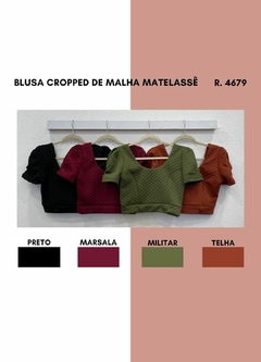 4679 BLUSA CROPPED DE MALHA MATELASSE - comprar online