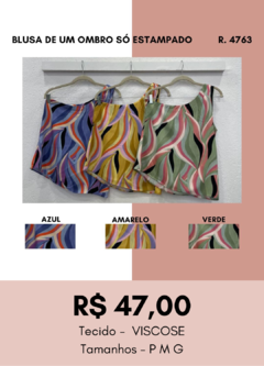 4763 BLUSA DE UM OMBRO SÓ - ESTAMPADO - comprar online