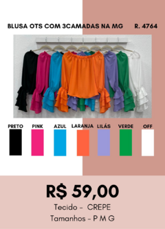 4764 BLUSA OTS COM 3 CAMADAS NA MG - comprar online