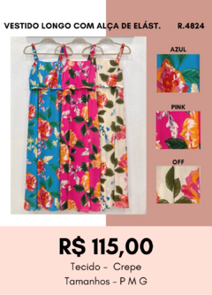 4824 VESTIDO LONGO COM ALÇA DE ELAST. - comprar online