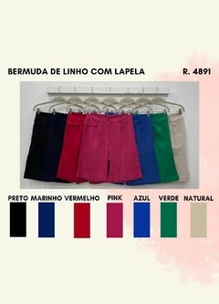 4891 BERMUDA DE LINHO COM LAPELA - comprar online