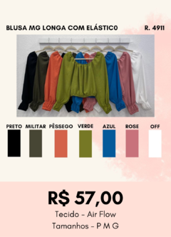 4911 BLUSA MG LONGA COM ELASTICO - comprar online