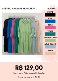 4975 VESTIDO CHEMISE COM MG LONGA - comprar online