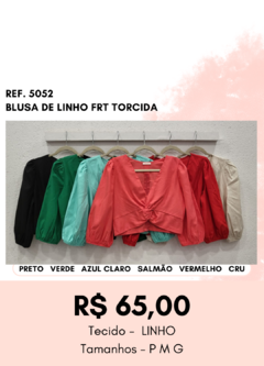 5052 BLUSA DE LINHO FRT TORCIDA - comprar online