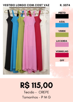 5074 VESTIDO LONGO COM COST VAZ - comprar online