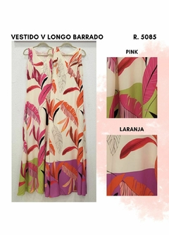 Imagem do 5085 VESTIDO V LONGO BARRADO