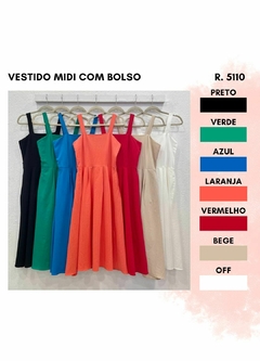 5110 VESTIDO MIDI COM BOLSO - comprar online