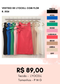 5126 VESTIDO DE LYOCELL COM FLOR - comprar online