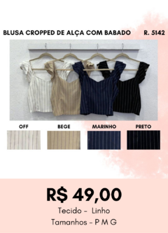 5142 BLUSA CROPPED DE ALÇA COM BABADO - comprar online