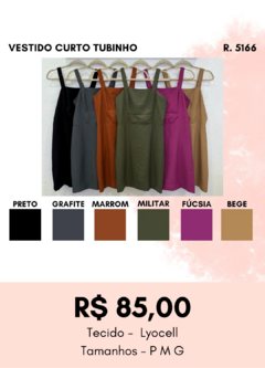 Imagem do 5166 VESTIDO CURTO TUBINHO