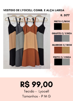 5177 VESTIDO DE LYOCELL COMB E ALÇA LARGA - comprar online