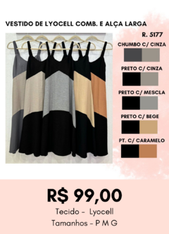 5177 VESTIDO DE LYOCELL COMB. E ALÇA LARGA - comprar online