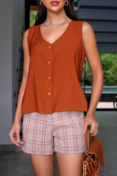 5203 BLUSA COLETE COM BOTAO