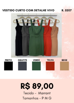 5207 VESTIDO CURTO COM DET VIVO - comprar online