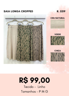 5219 SAIA LONGA CROPPED DE LINHO - comprar online