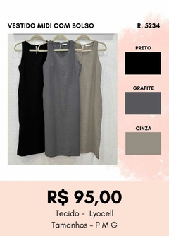 5234 VESTIDO MIDI COM BOLSO - comprar online