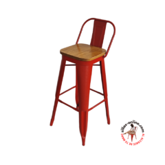 Banner de la categoría Banquetas Tolix asiento con Madera de color Rojo