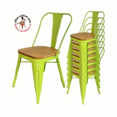 Banner de la categoría Silla Tolix Verde Limón asiento de madera