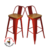 Banqueta Tolix con asiento de madera color rojo en internet