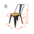 Combo 18 Sillas Tolix negro microtexturado asiento de madera - tienda online
