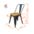 Sillas Tolix por 6 unidades negro microtexturado asiento de madera - tienda online